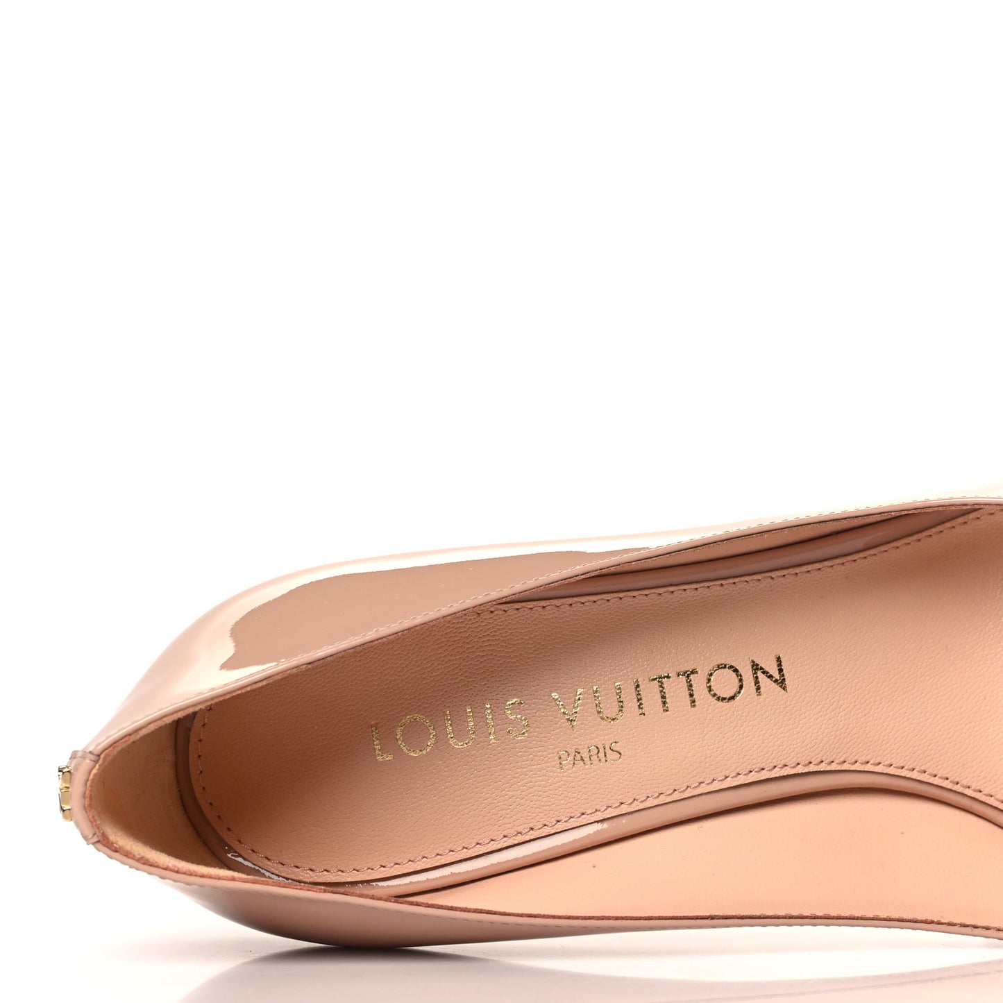 Patent Calfskin Blossom Pumps 37 Nude