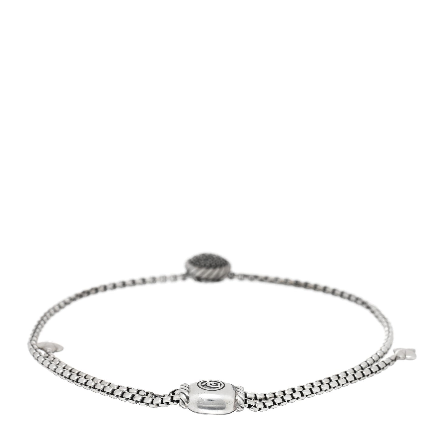 Sterling Silver Black Diamond 9mm Chatelaine Petite Pave Bracelet