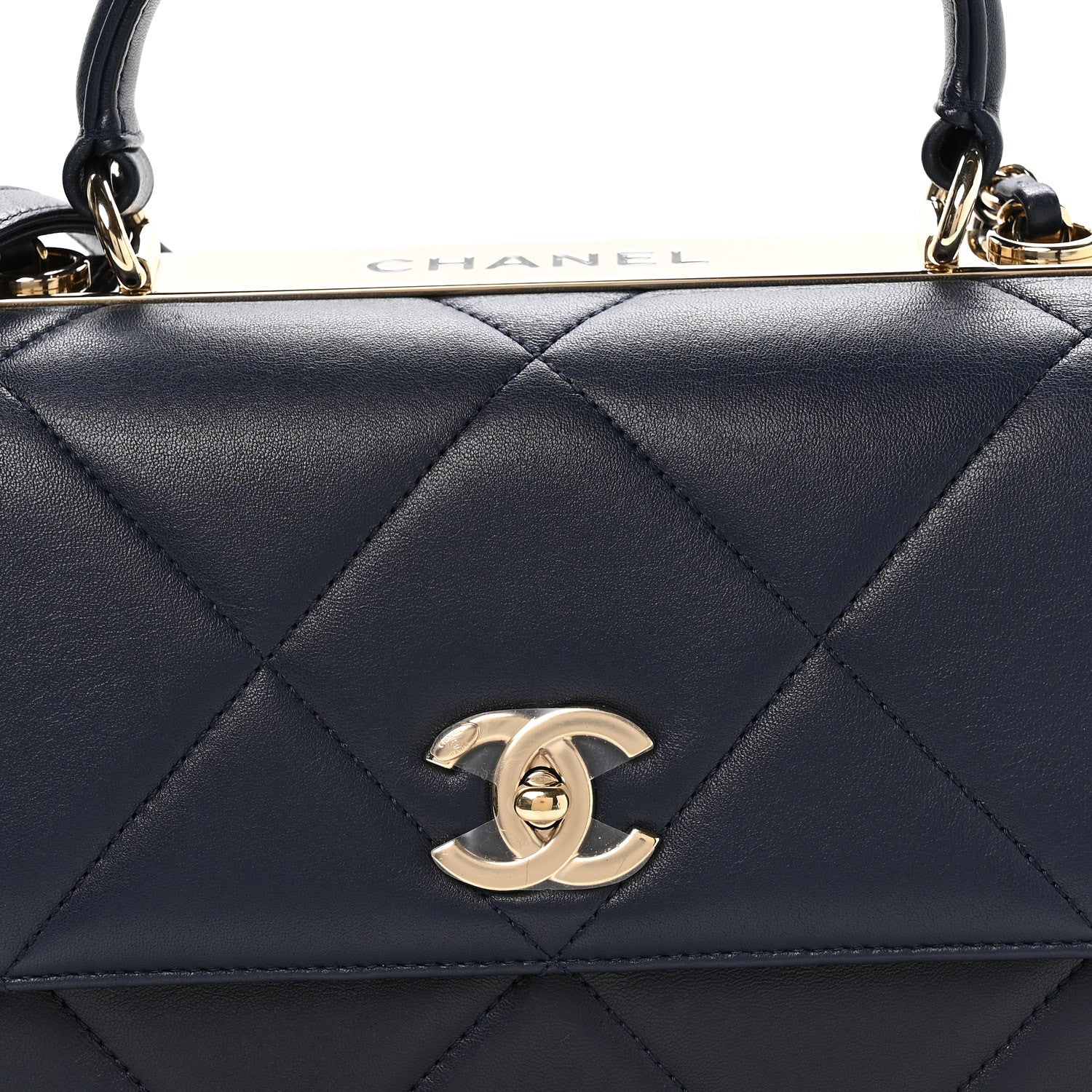 Chanel Lambskin Quilted Medium Trendy CC Flap Dual Handle Bag Blue 8 of 10