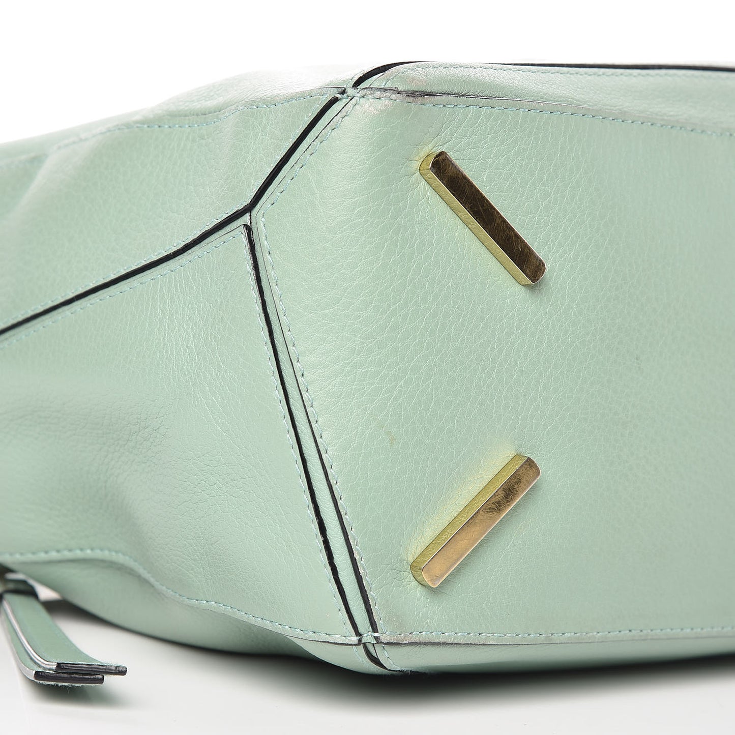 Calfskin Puzzle Bag Sea Water Green