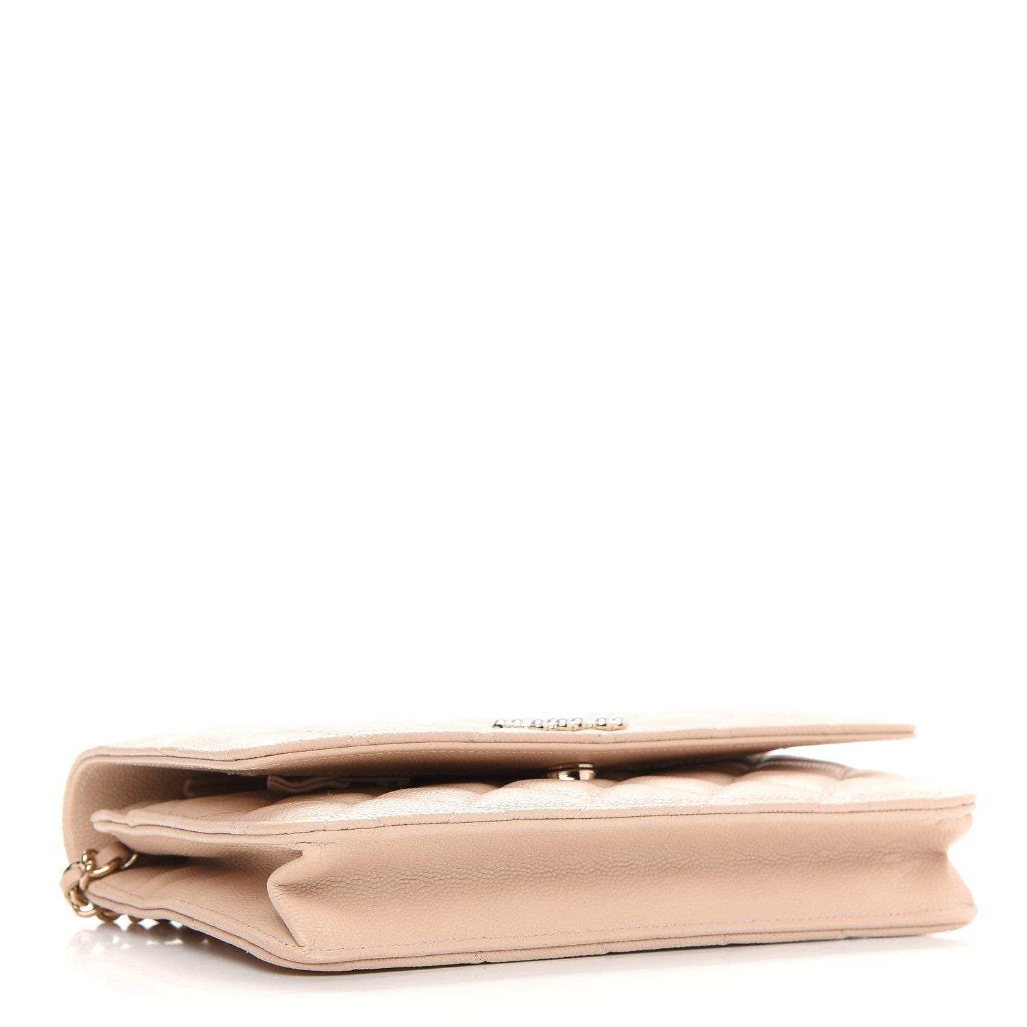 Chanel Caviar Quilted Coco Candy Wallet On Chain WOC Beige 4 of 10