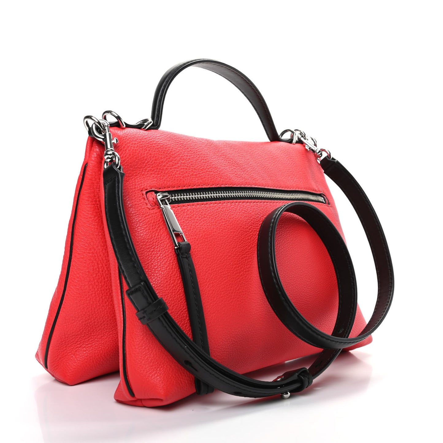 Calfskin Two Fold Shoulder Bag Red