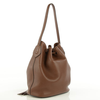 Gucci Calfskin Medium Lady Tassel Bucket Bag Nut Brown 3 of 7