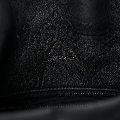 Saint Laurent Calfskin Quilted Toy Loulou Puffer Monogram Monochrome Chain Satchel Black 6 of 19