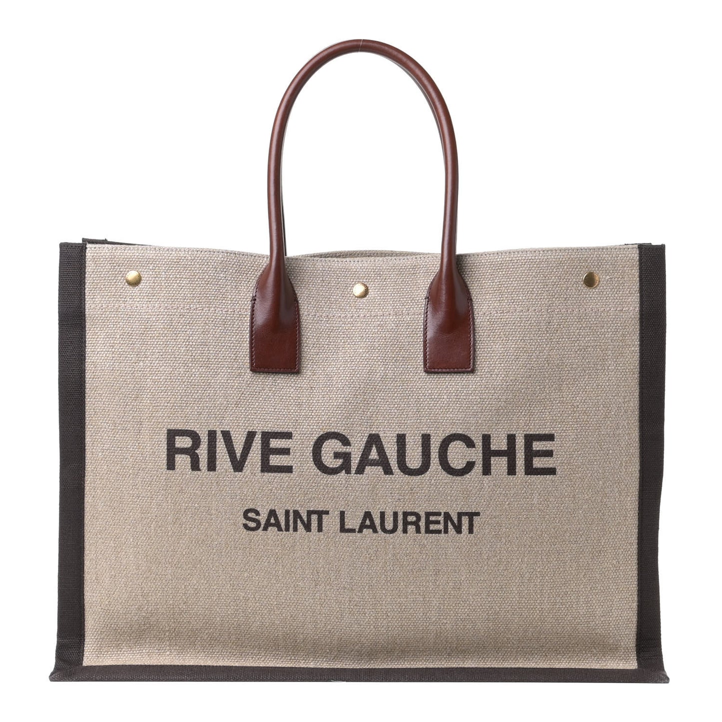 Linen Calfskin Rive Gauche Tote Natural