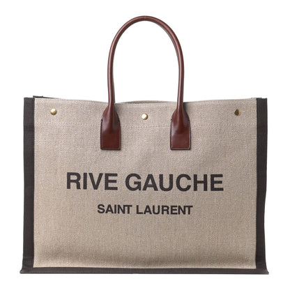 Saint Laurent Linen Calfskin Rive Gauche Tote Natural 1 of 5