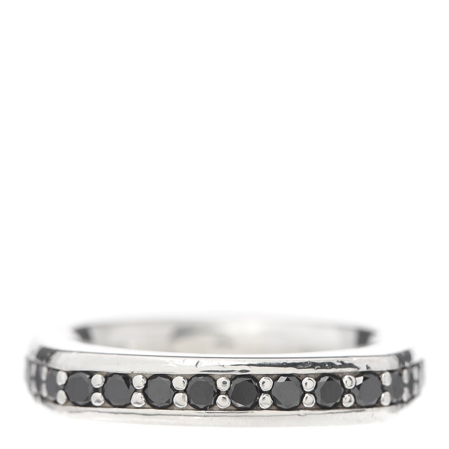 David Yurman Sterling Silver Black Diamond Square Band Ring 56 7.5 3 of 4
