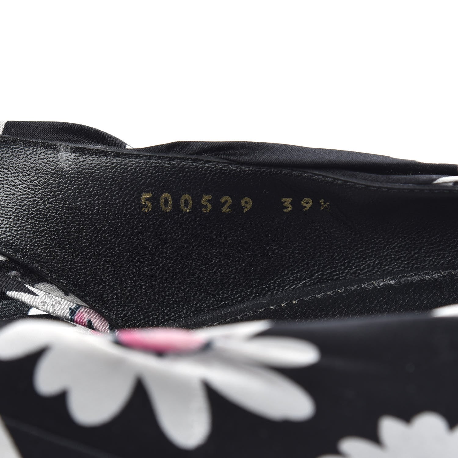 Balenciaga Satin Floral Print Knife Pointy Toe Slingback Flats 39.5 Black 8 of 9