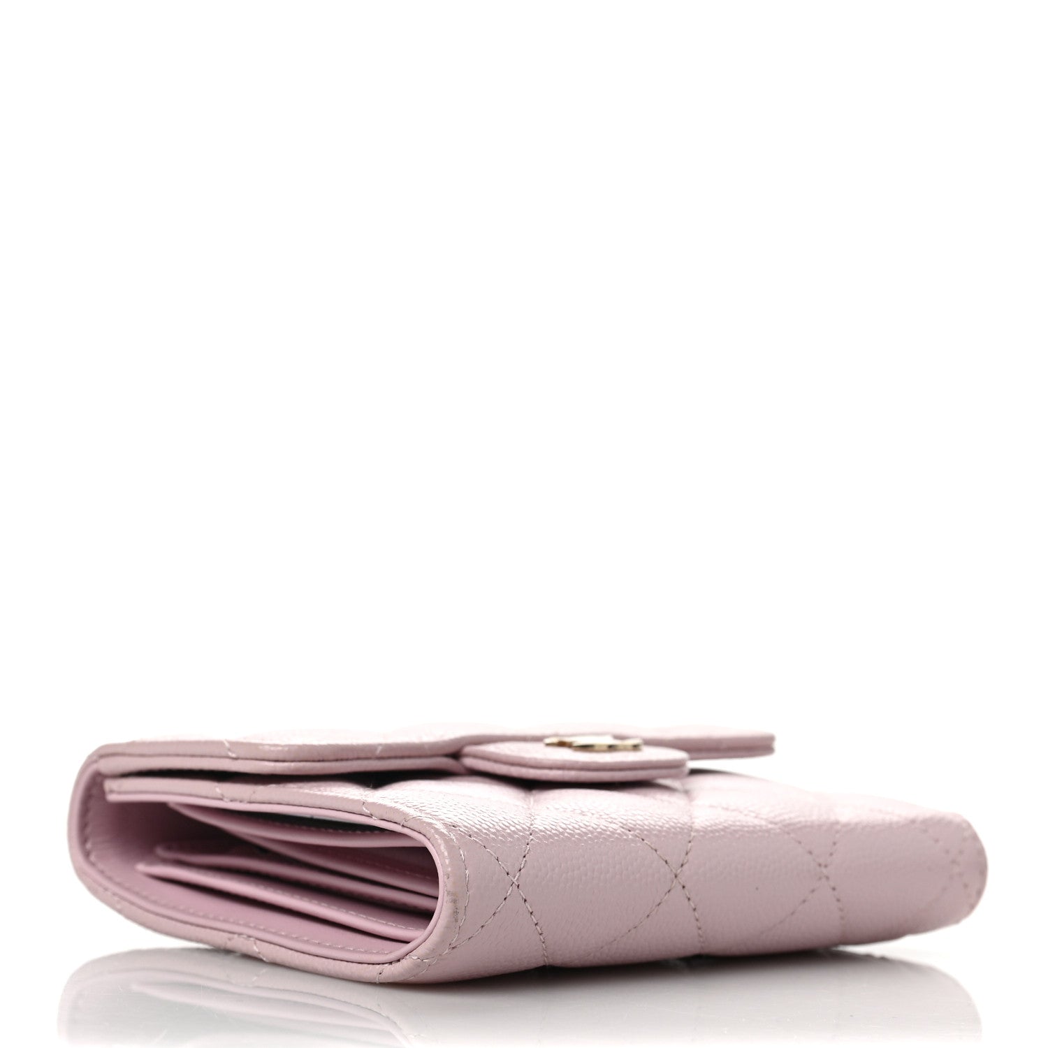 Chanel Caviar Quilted Compact Flap Wallet Light Pink 4 of 7