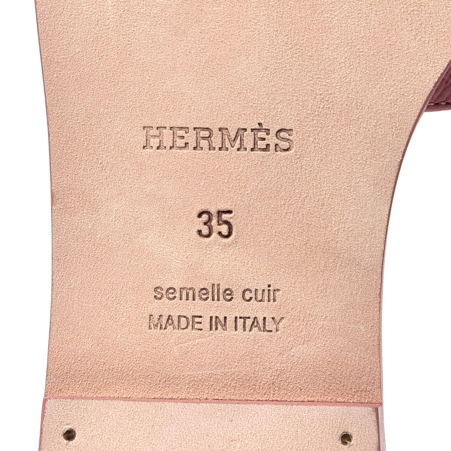 Hermes Epsom Oran Sandals 35 Rose Aube 8 of 9