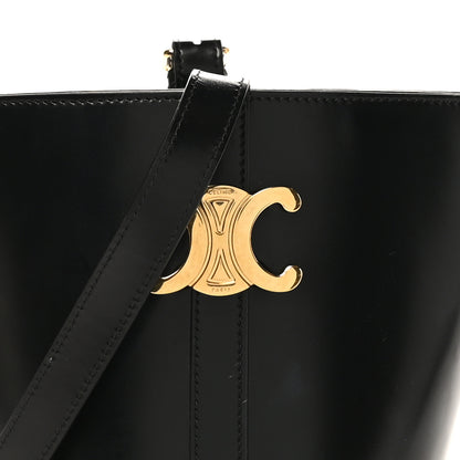 Celine Shiny Calfskin Triomphe Bucket Bag Black 8 of 10