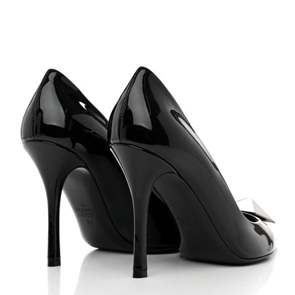 Valentino Garavani Patent Tonal One Stud 100mm Pumps 38 Black 4 of 8