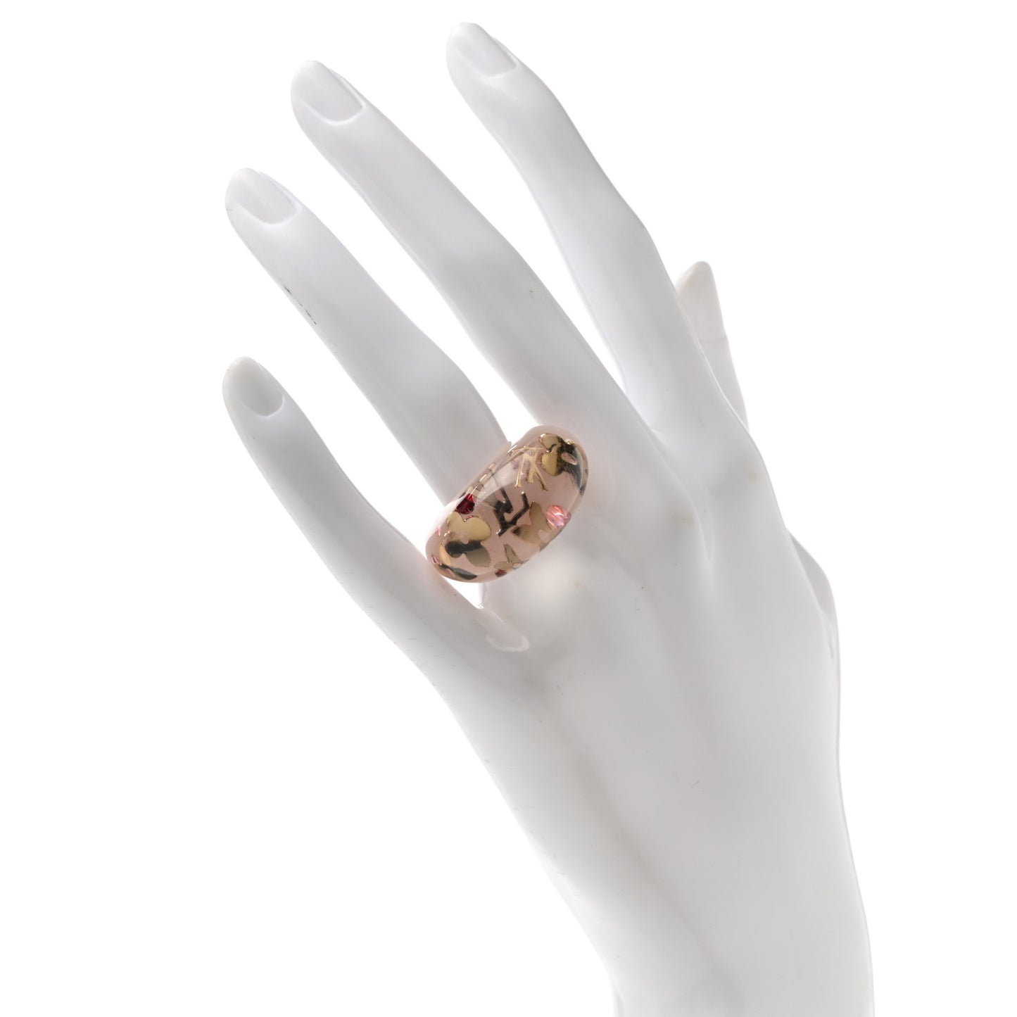 Resin Swarovski Crystal Inclusion Ring L 56/7.5 Rose