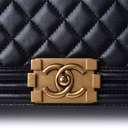 Chanel Lambskin Quilted Large Boy Flap Black 8 of 10
