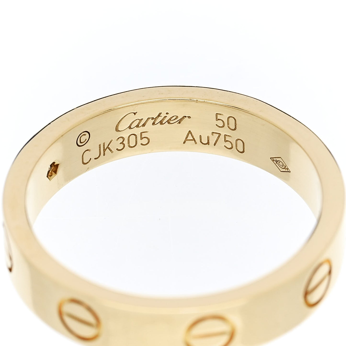 18K Yellow Gold Diamond 4mm LOVE Wedding Band Ring 50 5.25