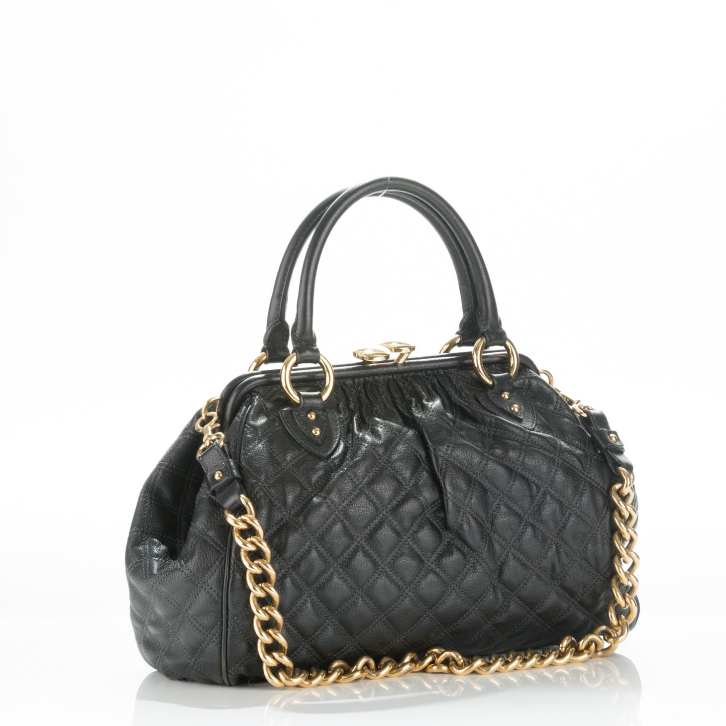 Calfskin Quilted Stam Black