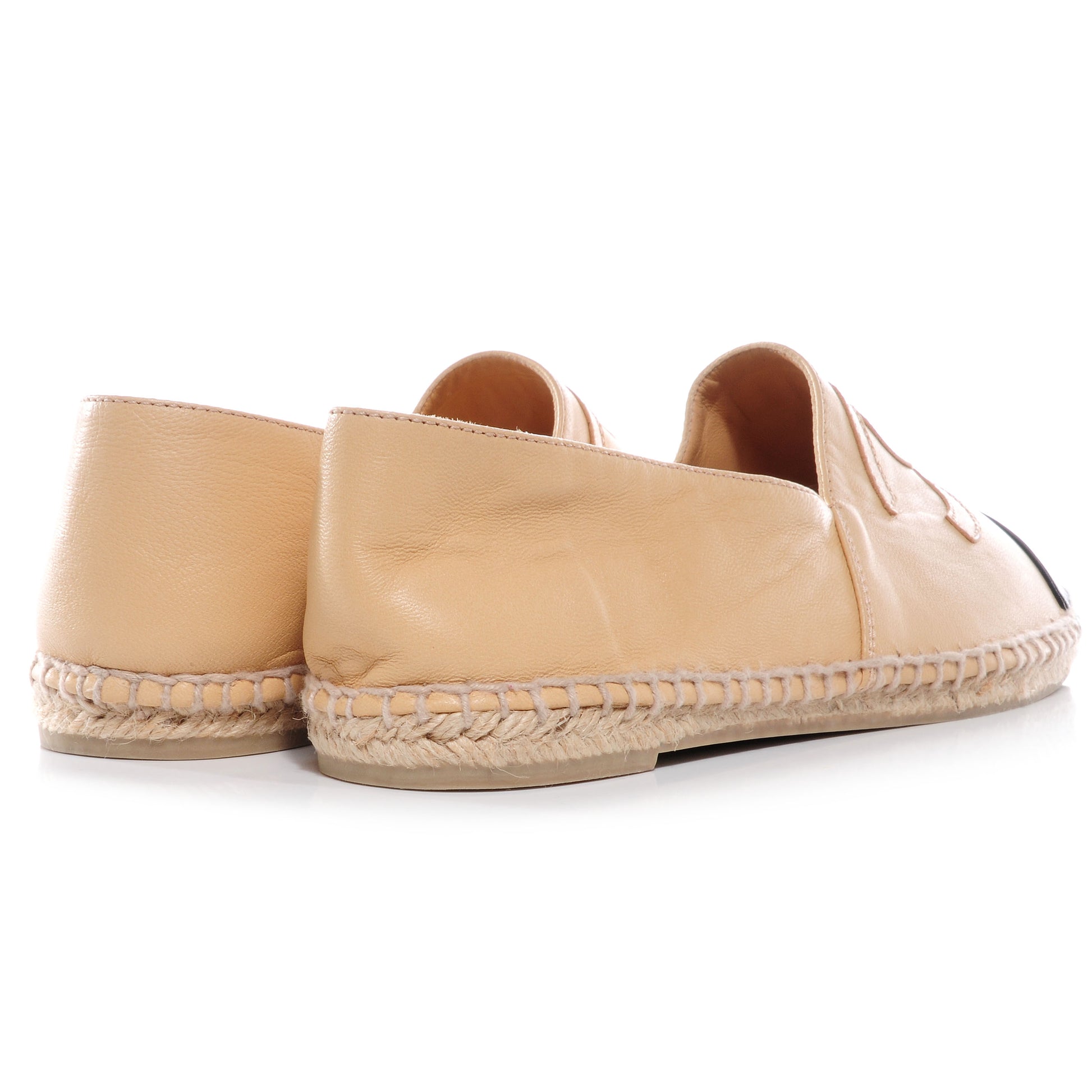 Chanel Lambskin Espadrilles Beige Black 39 3 of 6
