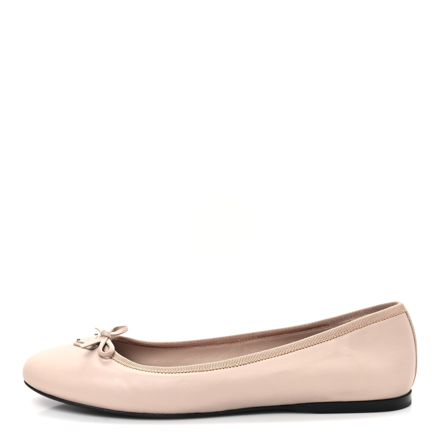 Prada Nappa Cap Toe Triangle Bow Ballerina Flats 40.5 Ninfea 1 of 8