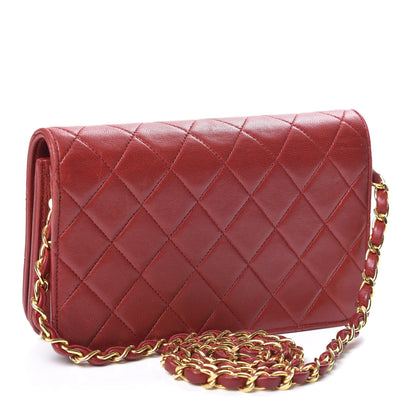 Chanel Lambskin Quilted CC Wallet On Chain WOC Red 2 of 8
