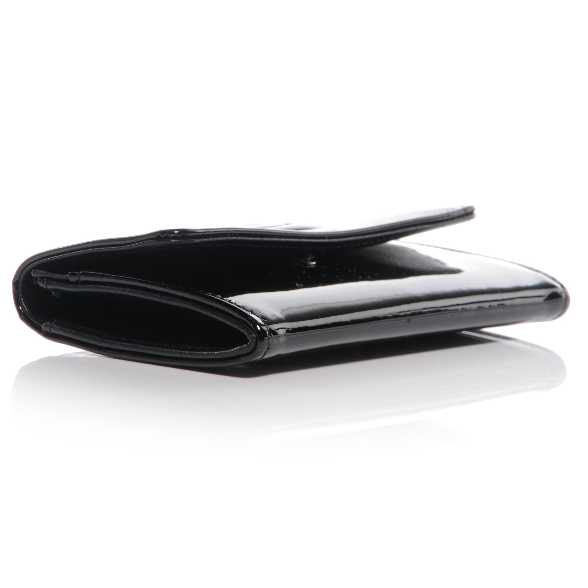Chanel Patent CC Card Holder Black White 4 of 8