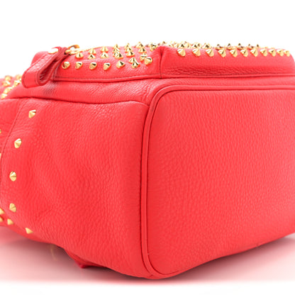 MCM Grainy Lambskin Crystal Studded Small Stark Backpack Red 8 of 10