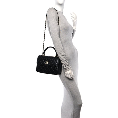 Chanel Lambskin Quilted Small Trendy CC Dual Handle Flap Bag Black 2 of 12