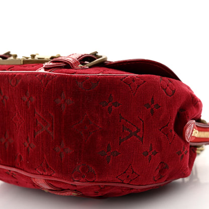 Louis Vuitton Monogram Velours Alligator Gracie MM Rouge 9 of 10