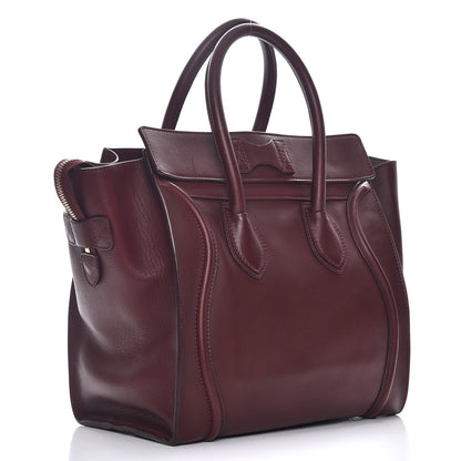 Celine Smooth Calfskin Mini Luggage Burgundy 3 of 12