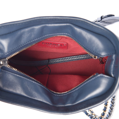 Chanel Aged Calfskin Chevron Quilted Small Gabrielle Hobo Blue 5 of 11