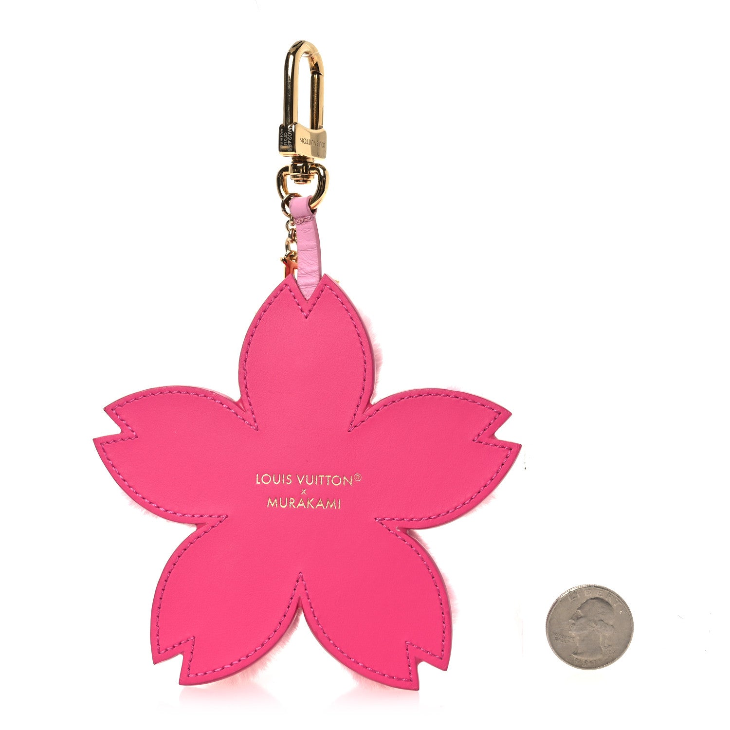 Louis Vuitton LV X TM Faux Fur Cherry Blossom Bag Charm Pink