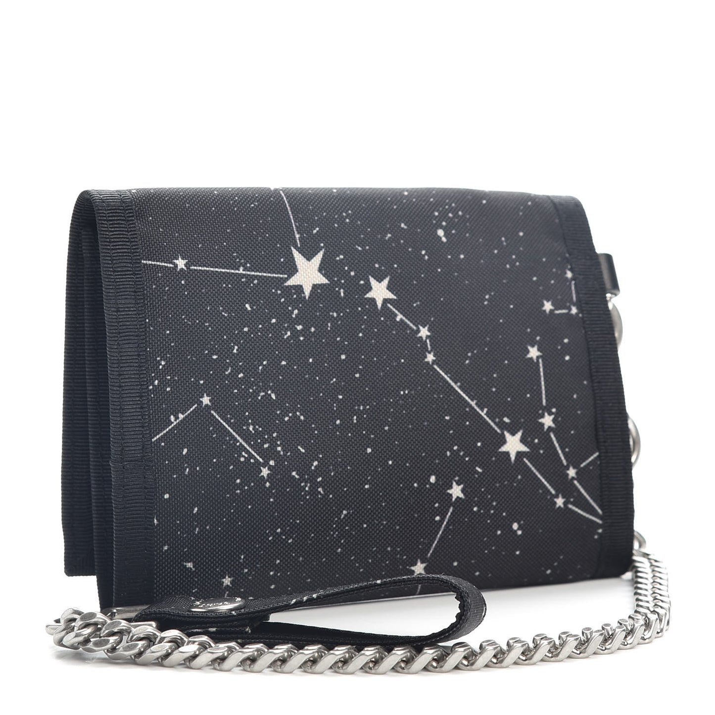 Nylon Constellation Print Tiny Buffalo Wallet Black