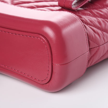 Chanel Aged Calfskin Chevron Quilted Small Gabrielle Hobo Dark Pink 10 of 10