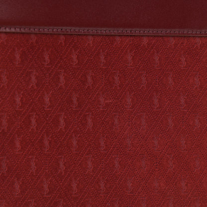 Saint Laurent Suede All-Over Monogram Convertible Tote Red 11 of 11