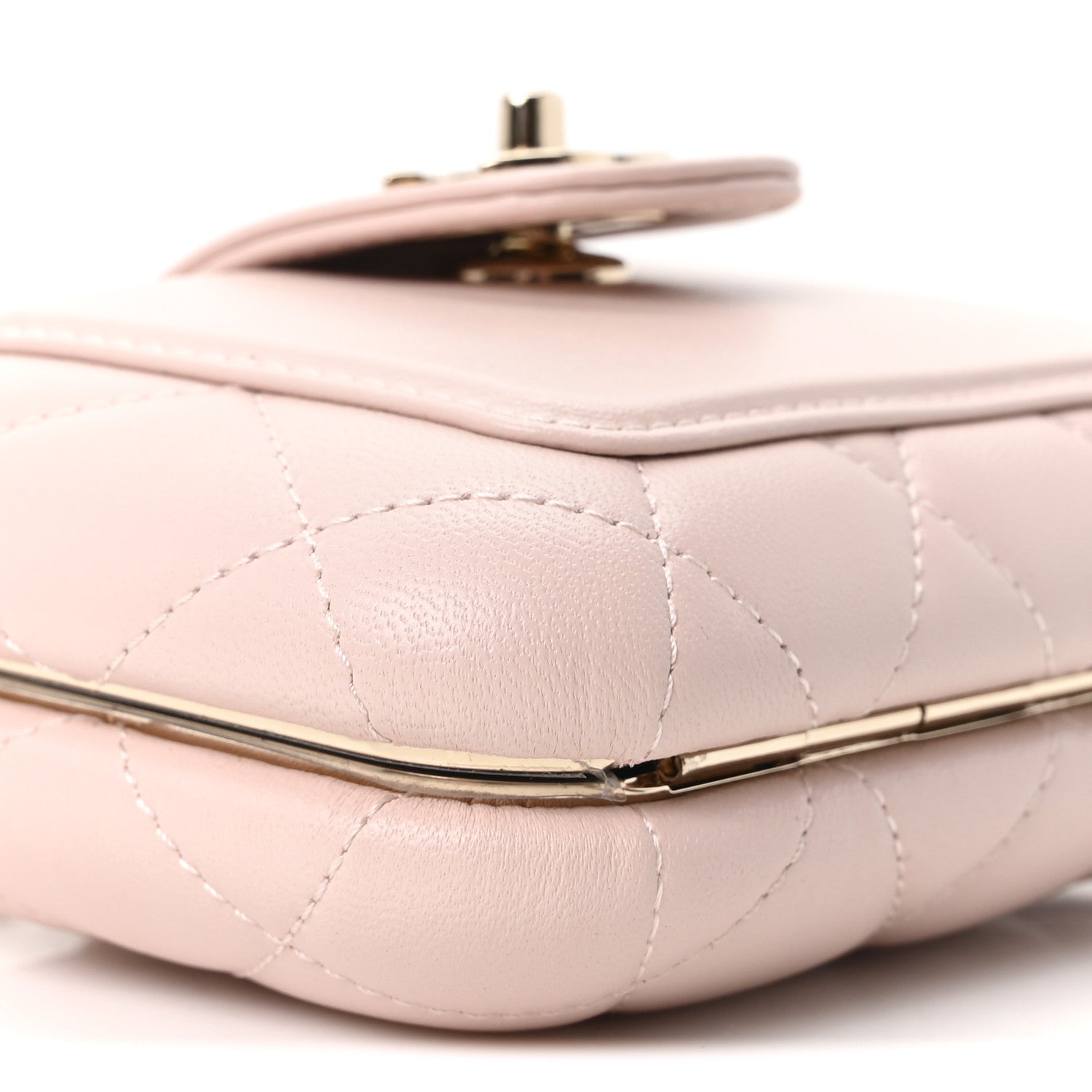 Chanel Lambskin Quilted Mini CC Chain Pocket Bag Light Pink 8 of 10