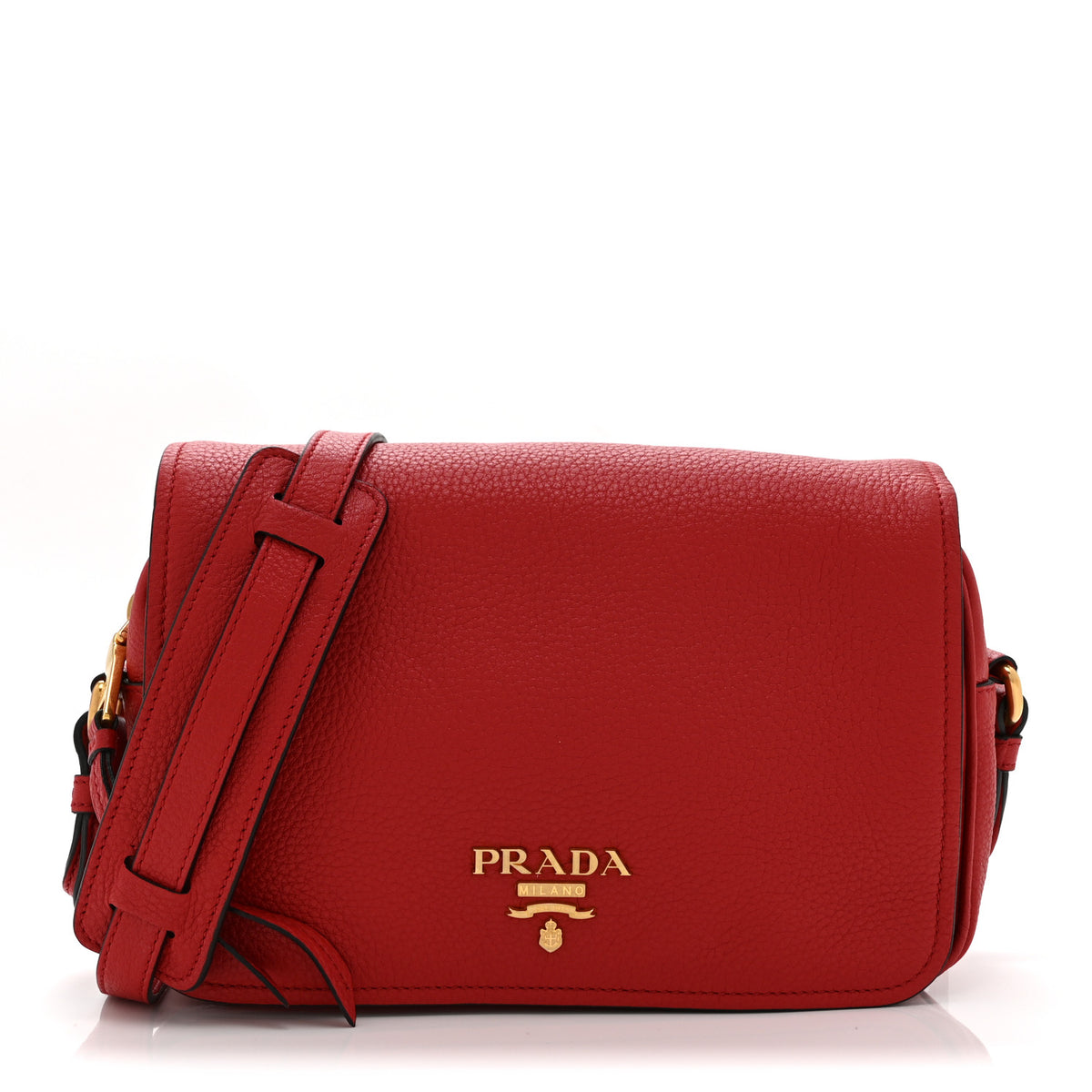 Vitello Phenix Flap Crossbody Rosso