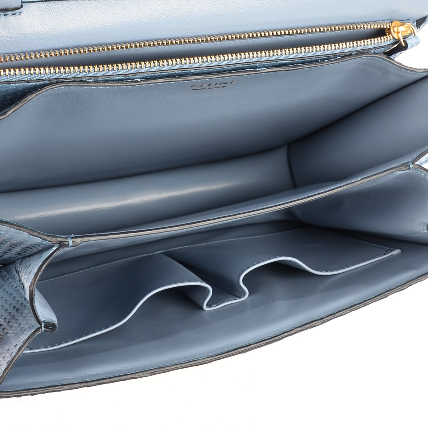 Python Medium Classic Box Flap Bag Blue
