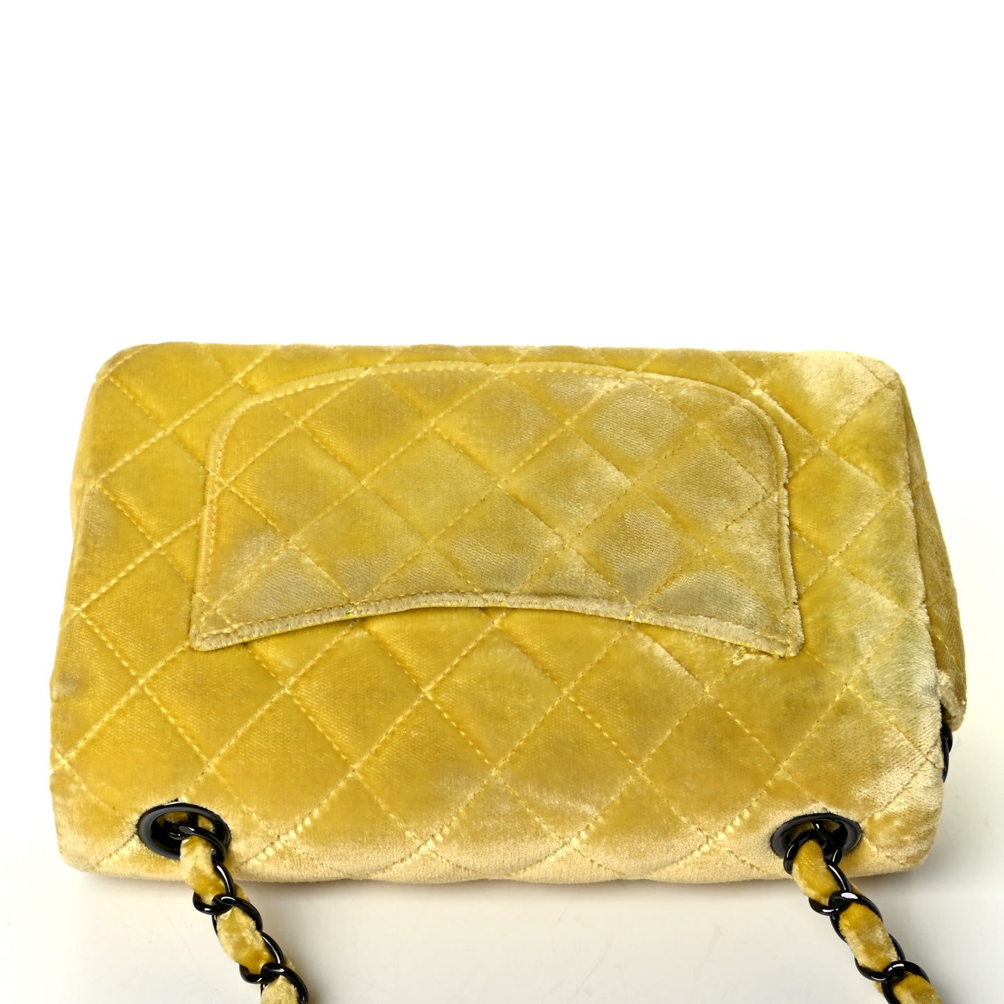 Velvet Quilted Mini Rectangular Flap Yellow