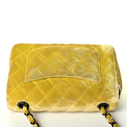 Chanel Velvet Quilted Mini Rectangular Flap Yellow 6 of 7