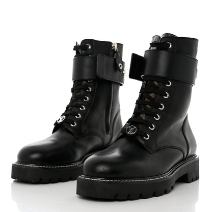 Louis Vuitton Calfskin Territory Flat Ranger Boots 38 Black 3 of 11