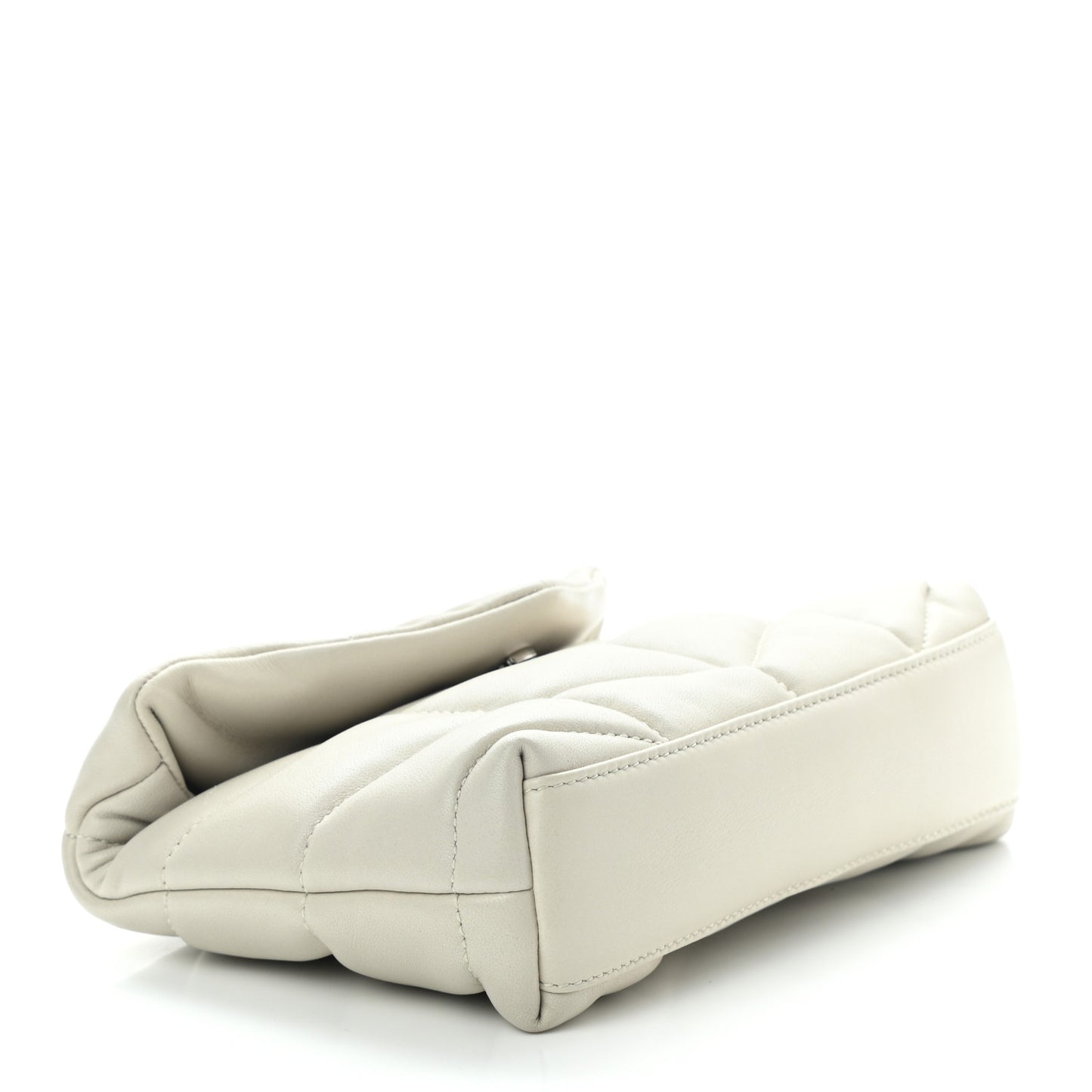 Lambskin Monogram Loulou Puffer Pouch Clutch Crema Soft
