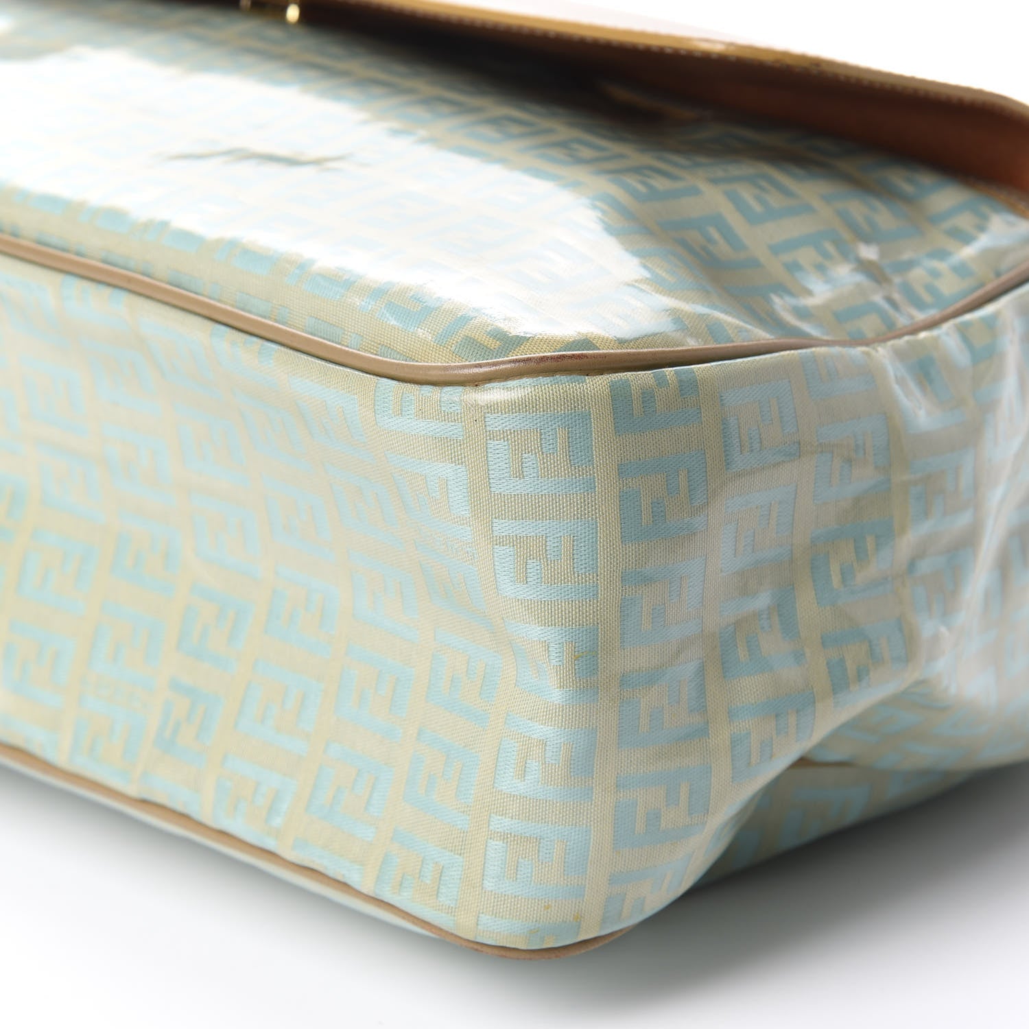 Fendi Vinyl Zucchino Pocket Shoulder Bag Blue 6 of 9