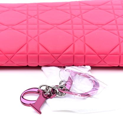 Christian Dior Lambskin Cannage Lady Dior Zip Wallet Fuchsia 5 of 5
