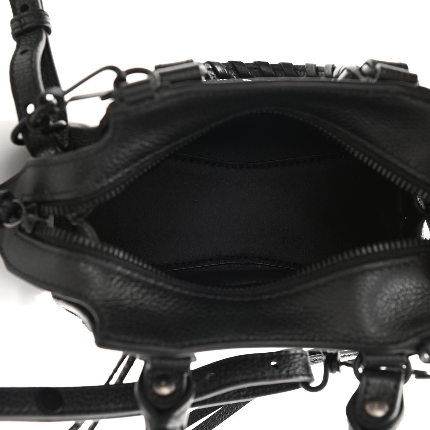 Grained Calfskin Neo Classic Black Hardware Nano City Crossbody Black