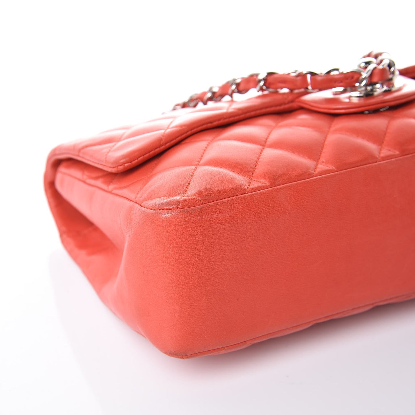 Lambskin Quilted Medium Ladybug Flap Red