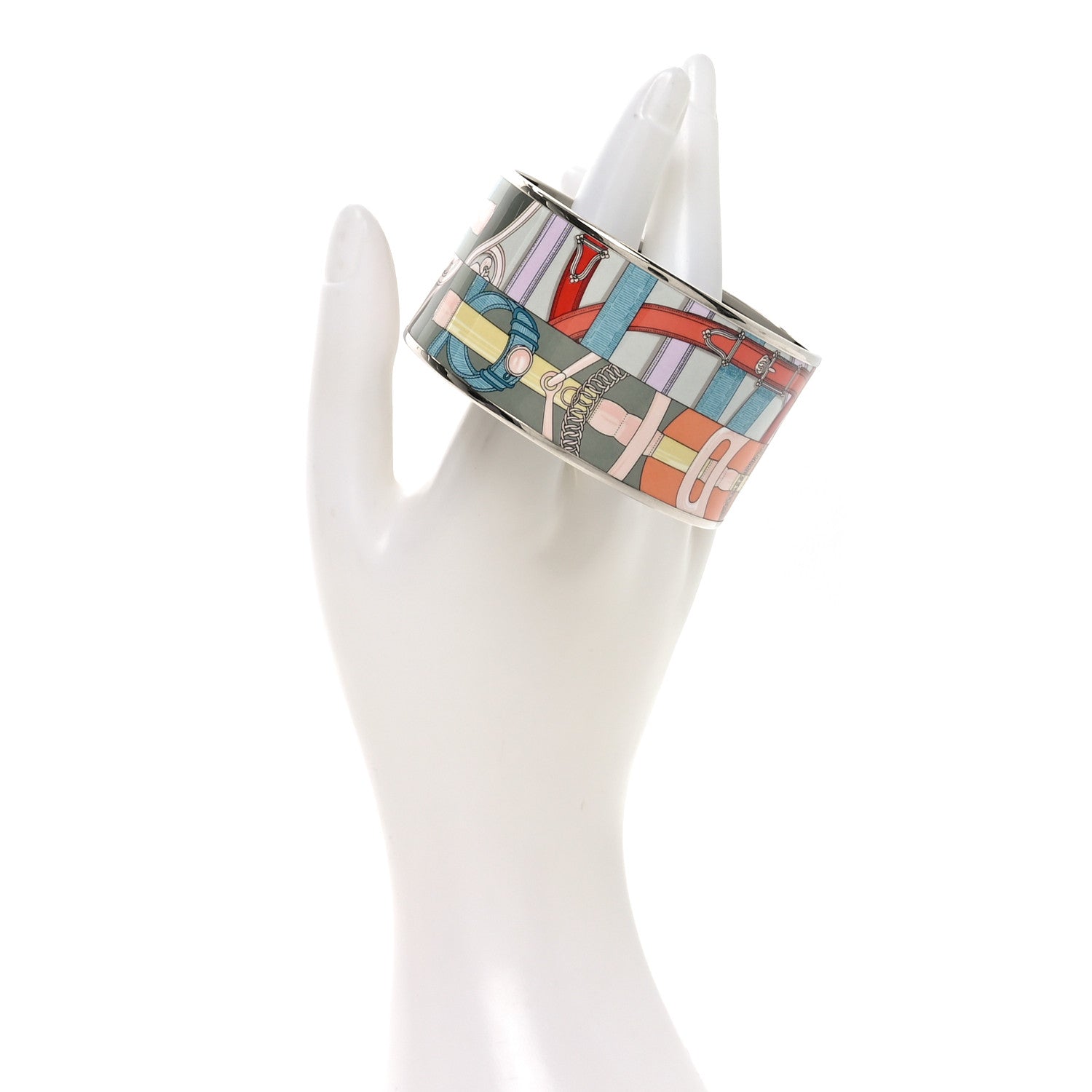 Hermes Enamel Printed Extra Wide Bracelet 65 Multicolor 2 of 5