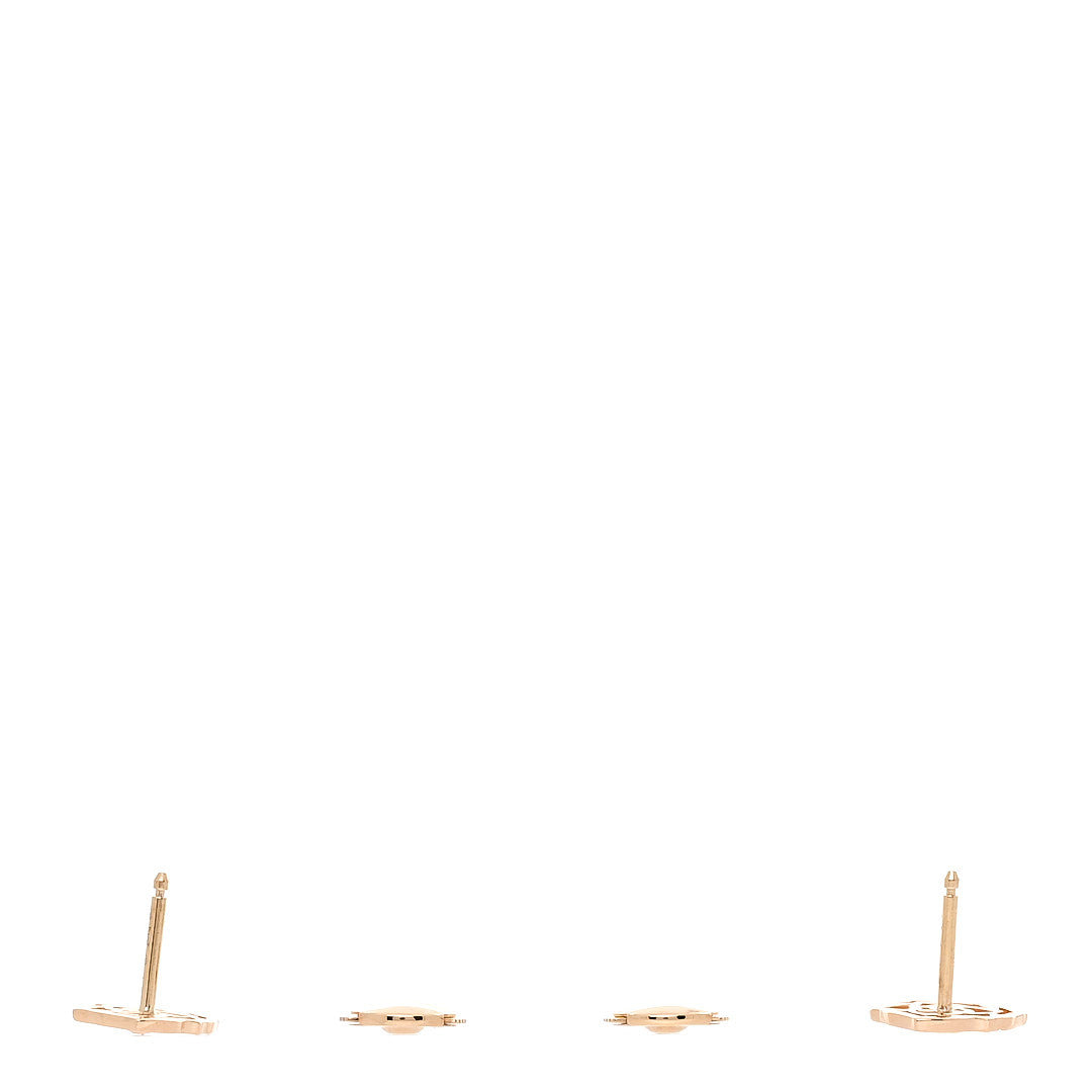 Piaget 18K Rose Gold Diamond Open Rose Earrings 3 of 5