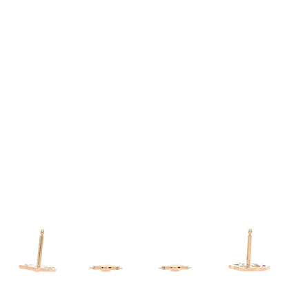 Piaget 18K Rose Gold Diamond Open Rose Earrings 3 of 5