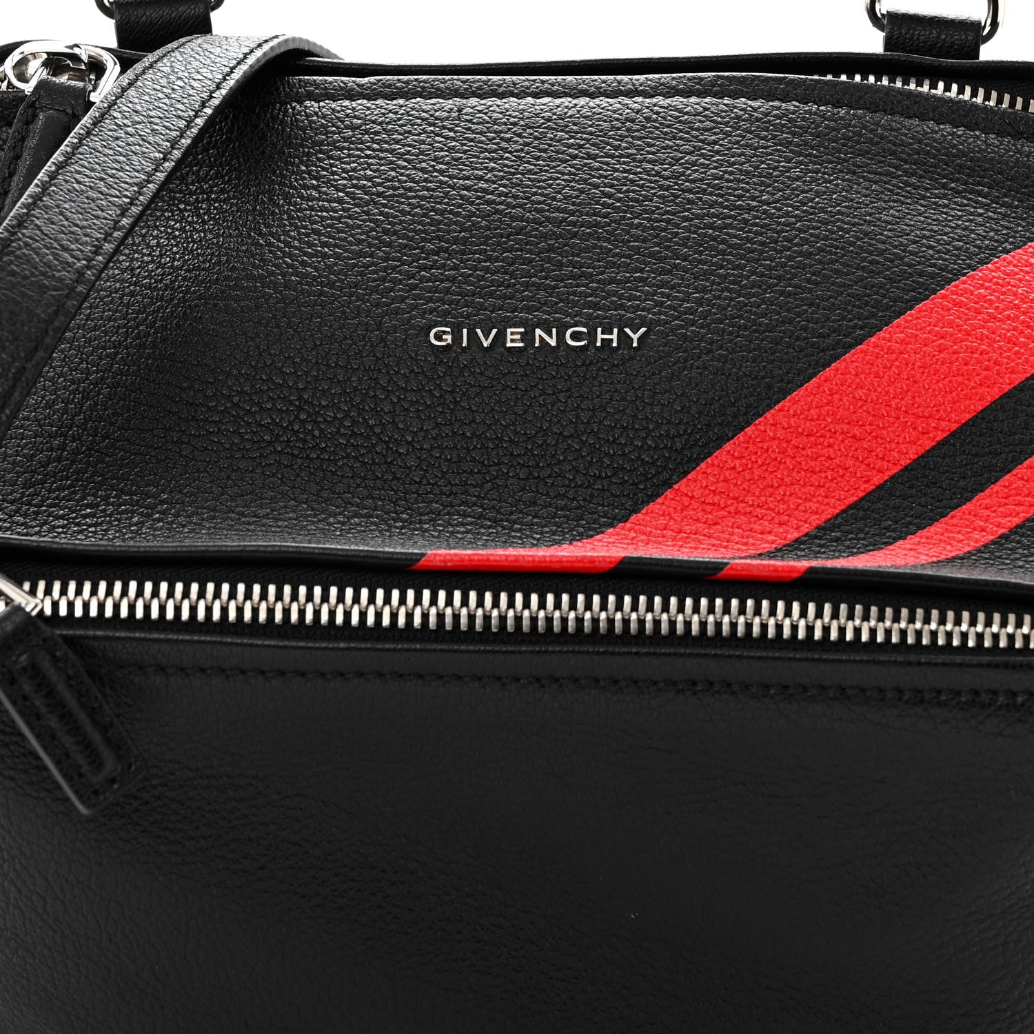 Givenchy Sugar Goatskin Striped Small Pandora Red Black 8 of 10