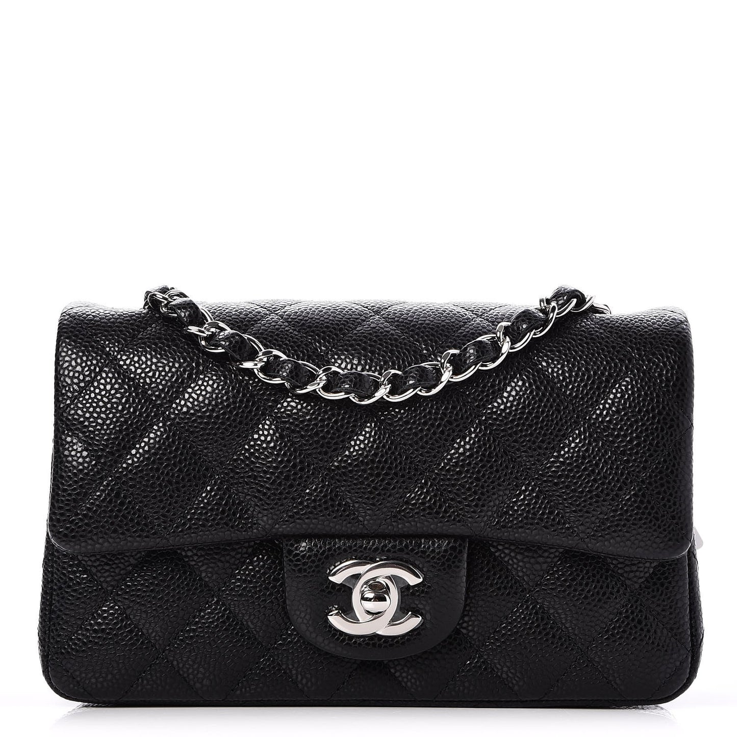 Caviar Quilted Mini Rectangular Flap Black
