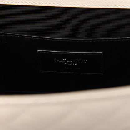 Saint Laurent Grain De Poudre Textured Mixed Matelasse Medium Triquilt Monogram Satchel Porcellana 8 of 10